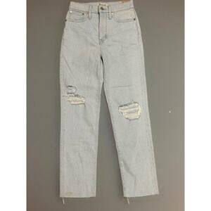 Madewell The Mom Jean W26 Light Wash High Waist Distressed